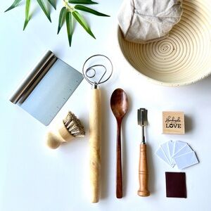 Sourdough Starter Kit 13 pcs, Banneton Set Round 9". Perfect Gift!